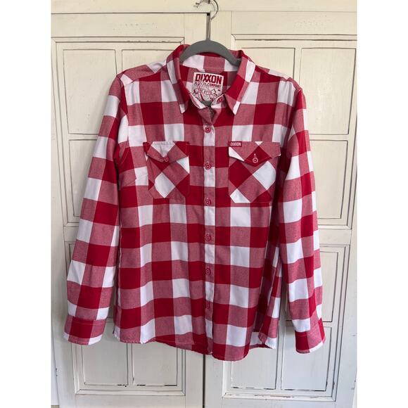Dixxon flannel The Otto size large red and white buffalo plaid - Picture 1 of 5